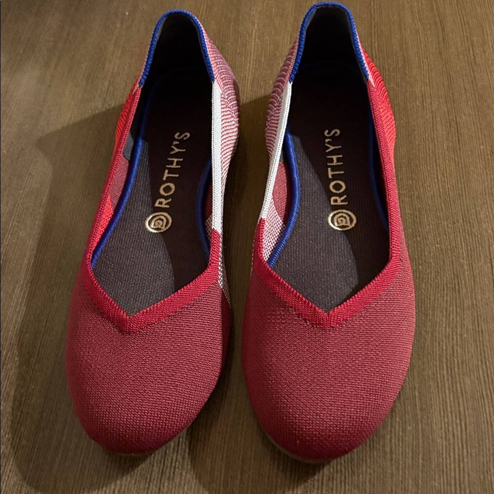 Rothy’s RETIRED Berry Colorblock Flats 9.5 - Picture 3 of 9